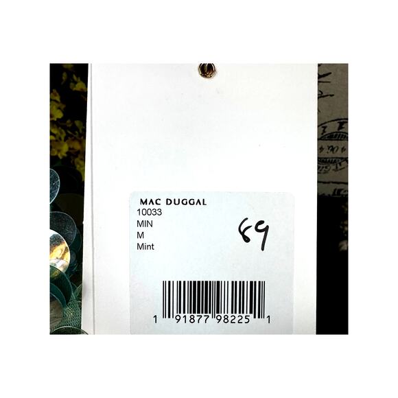 Mac Duggal Slim Strap Paillette Sequin Mini Dress Mint M - Picture 15 of 15